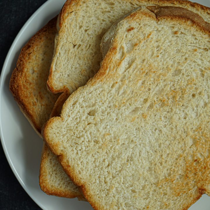 Toasted bread on a plate