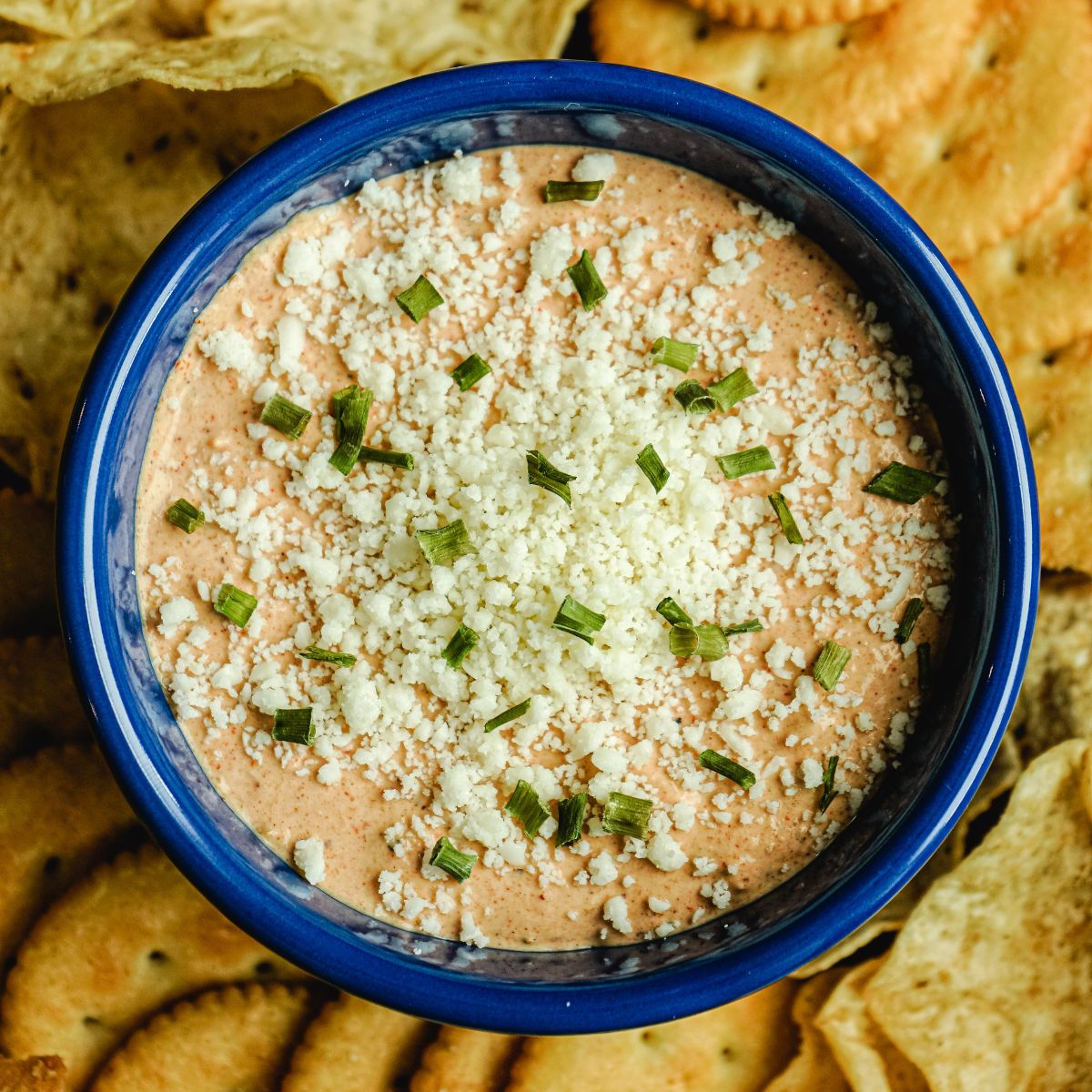 This is easy Mexican sour cream dip in a bowl.