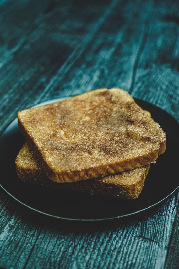 This is air fryer cinnamon toast on a plate.