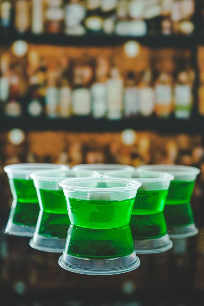 This is green apple jello shots.