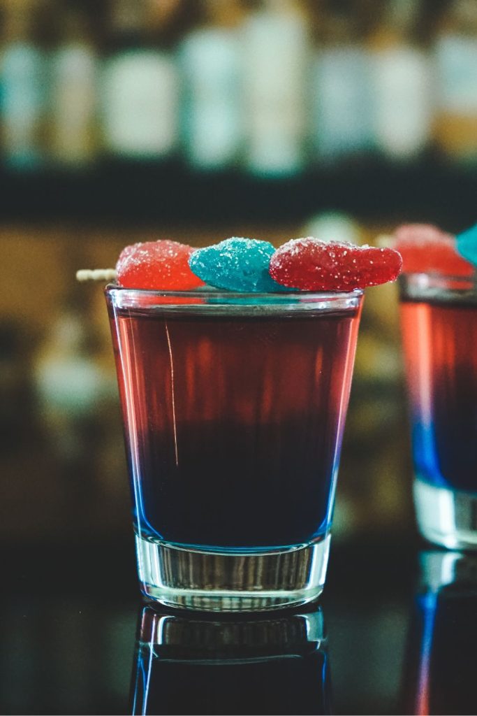 This is a closeup of a Jolly Rancher Shot.
