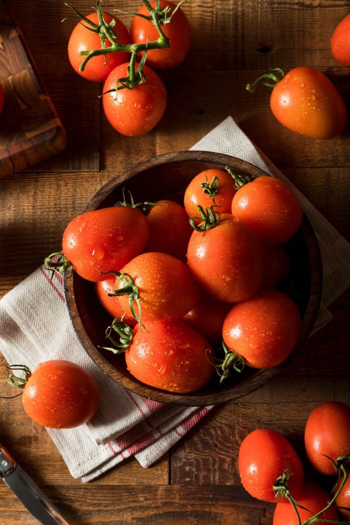 This is Roma tomatoes in a bowl.