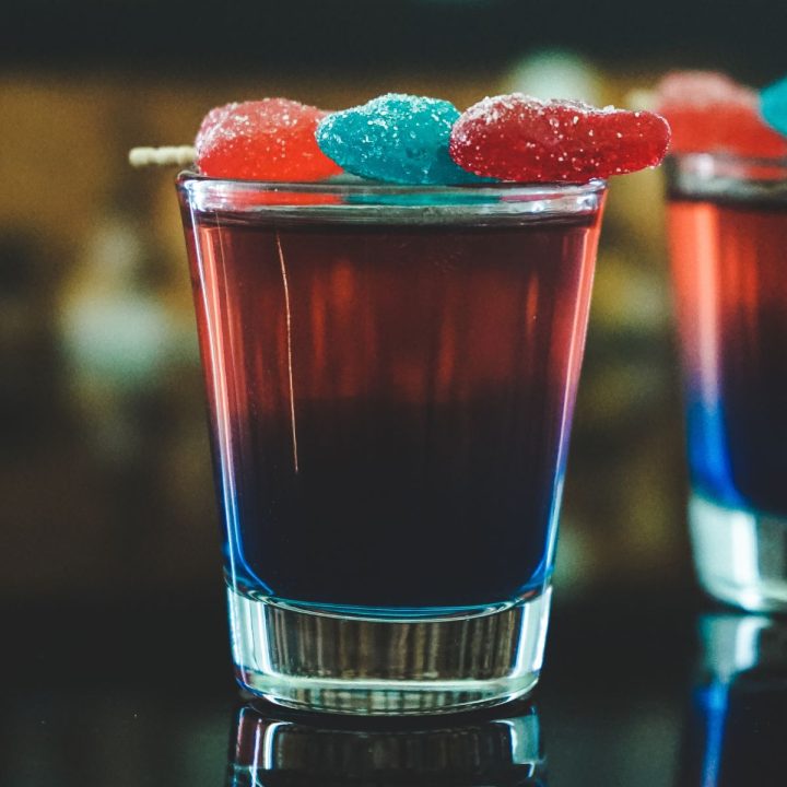 This is a closeup of a Jolly Rancher Shot.