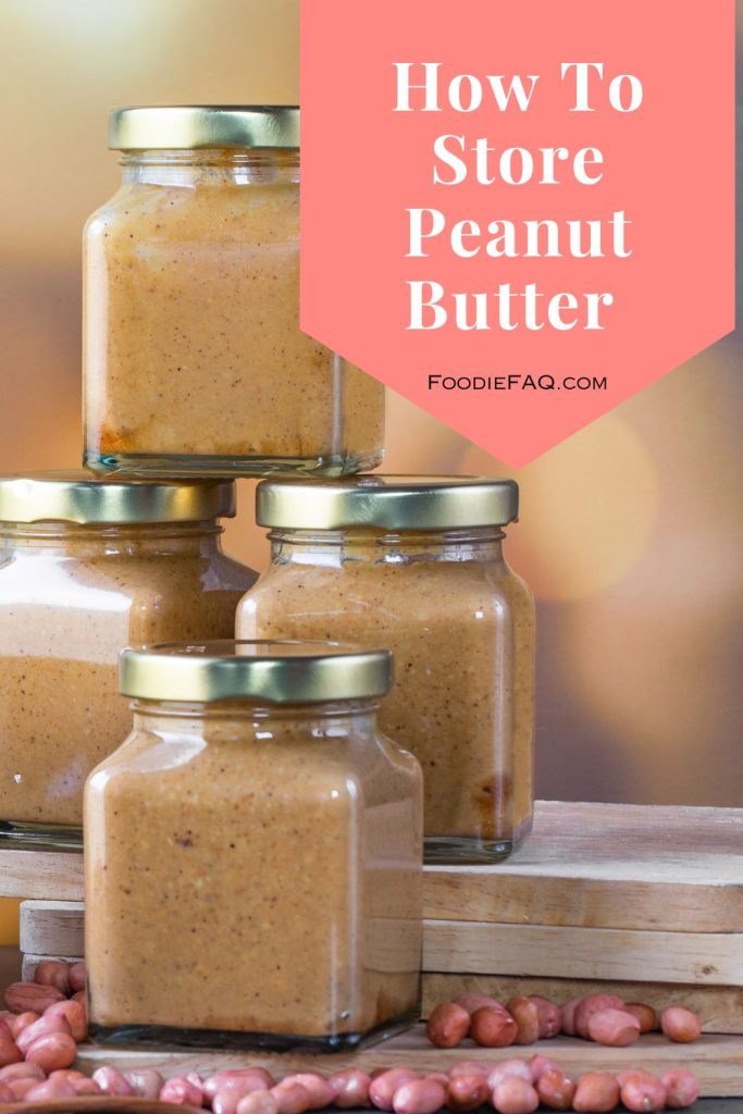This is jars of peanut butter with peanuts in the background.